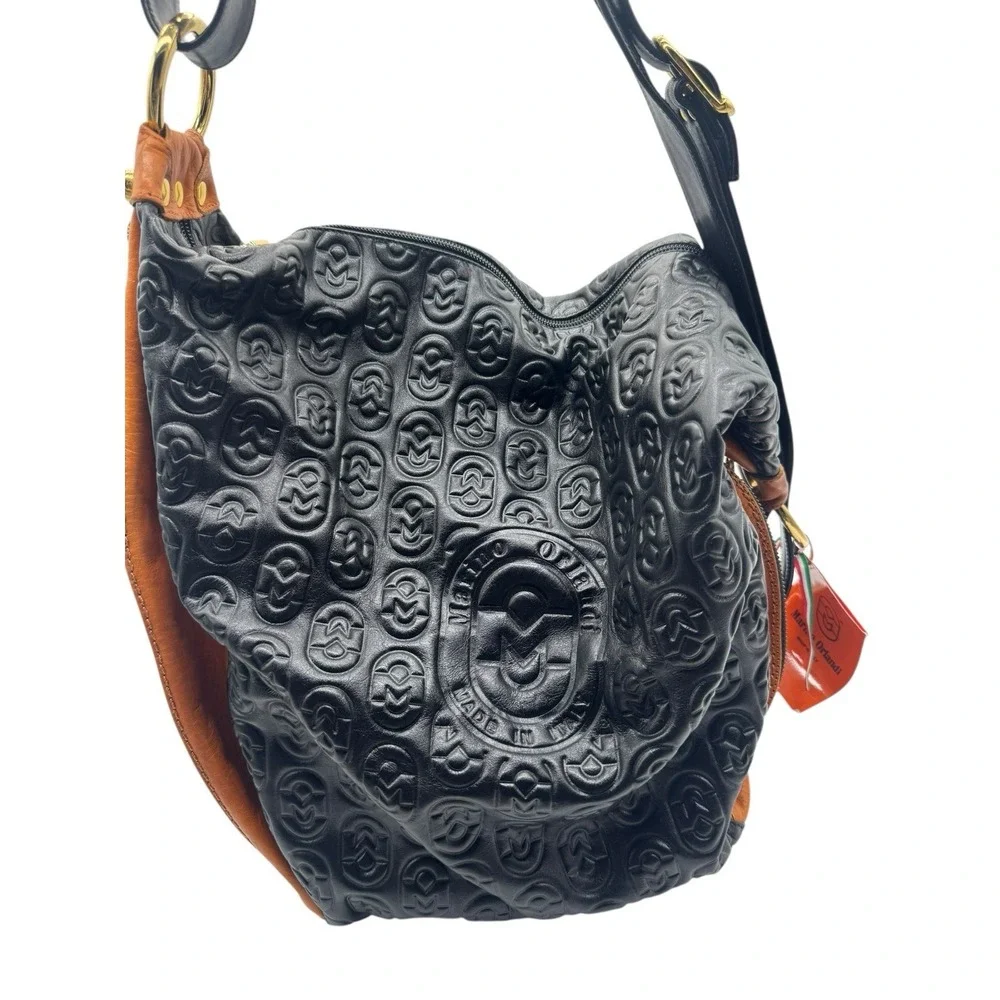 MARINO ORLANDI Bucket Bag Backpack Convertible Sling Pure Leather Handbag
